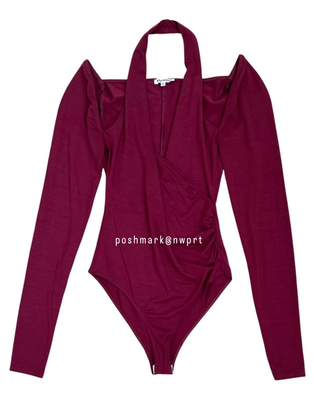 Reformation 🩰 Noa NYC Ballet Knit Bodysuit Cut Out Top XS Chianti Burgundy Wine - Picture 4 of 10